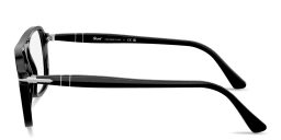 Shop PERSOL Jacques Unisex Square Eyeglasses in Black online.