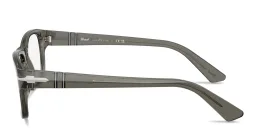 Shop PERSOL Arrow Emblem Rectangle Eyeglasses in Smoke online.