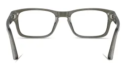 Shop PERSOL Arrow Emblem Rectangle Eyeglasses in Smoke online.
