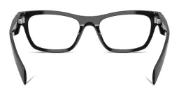 Shop PRADA Triangle Logo Cat-Eye Eyeglasses in Black online.