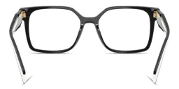 Shop PRADA Logo Signature Rectangle Eyeglasses in Black online.