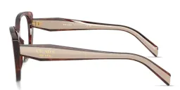 Shop PRADA Logo Signature Cat-Eye Eyeglasses in Havana Caramel online.