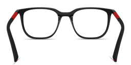 Shop Prada Linea Rossa Logo Signature Pillow Eyeglasses in Black online.