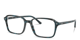 Shop Ray-Ban Raimond Optics Unisex Square Eyeglasses in Transparent Fantasy Blue Grey online.