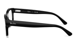 Shop Ray-Ban Optics Unisex Rectangle Eyeglasses in Black online.