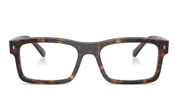 Shop Ray-Ban Optics Unisex Rectangle Eyeglasses in Havana online.