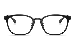Shop Ray-Ban Logo-Engraved Unisex Square Eyeglasses in Black online.