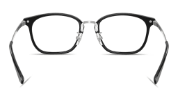 Shop Ray-Ban Logo-Engraved Unisex Square Eyeglasses in Black On Silver online.