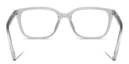 Shop Ray-Ban Embossed Logo Unisex Wide Square Eyeglasses in Transparent Light Grey online.