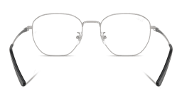 Shop Ray-Ban Logo-Engraved Unisex Irregular Eyeglasses in Silver online.