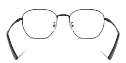 Shop Ray-Ban Logo-Engraved Unisex Irregular Eyeglasses in Black online.