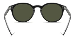 Shop Armani Exchange Logo Engraved Panthos Sunglasses in Black online.