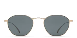Shop GIORGIO ARMANI Engraved Logo Square Sunglasses in Gold online.