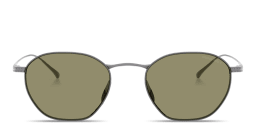 Shop GIORGIO ARMANI Engraved Logo Square Sunglasses in Gunmetal online.