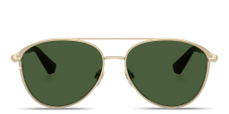 Shop BURBERRY Metal Logo Unisex Pilot Sunglasses in Light Gold online.