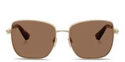Shop BURBERRY Logo-Engraved Square Sunglasses in Light Gold online.