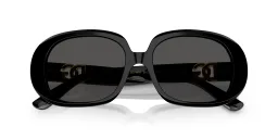 Shop Dolce & Gabbana DG Motif Oval Sunglasses in Black online.