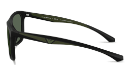 Shop Emporio Armani Essential Leisure Square Sunglasses in Matte Black online.
