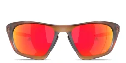 Shop Oakley Lateralis Rectangle Sunglasses in Brown online.