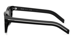 Shop PRADA Engraved Logo Square Sunglasses in Black online.