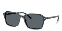 Shop Ray-Ban Raimond Unisex Square Sunglasses in Transparent Fantasy Blue Grey online.
