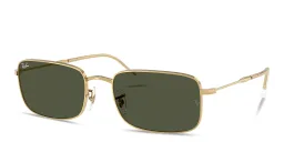 Shop Ray-Ban Logo-Engraved Unisex Rectangle Sunglasses in Arista online.