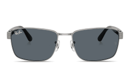 Shop Ray-Ban Embossed Logo Unisex Square Sunglasses in Gunmetal online.