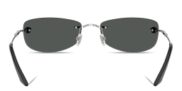Shop VERSACE Runway Rimless Rectangle Sunglasses in Silver online.