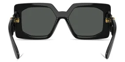 Shop VERSACE Medusa Biggie Maxi Oversized Square Sunglasses in Black online.