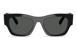 Shop VERSACE Medusa Biggie Pillow Sunglasses in Black online.