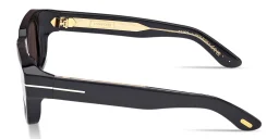 Shop TOM FORD Icon Unisex Rectangle Sunglasses in Shiny Black online.
