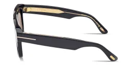Shop TOM FORD Icon Pilot Sunglasses in Shiny Black online.