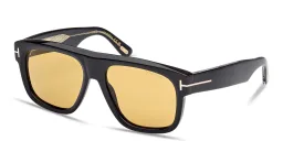 Shop TOM FORD Icon Pilot Sunglasses in Shiny Black online.