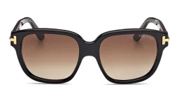 Shop TOM FORD Icon Square Sunglasses in Shiny Black online.