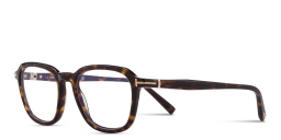 Shop TOM FORD T Logo Square Eyeglasses in Dark Havana online.