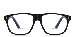 Shop TOM FORD T Motif Wide Pilot Eyeglasses in Shiny Black online.