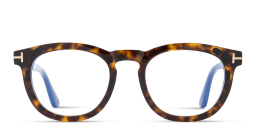Shop TOM FORD Clip-On Round Eyeglasses in Dark Havana online.