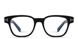 Shop TOM FORD T Logo Square Eyeglasses in Shiny Black online.