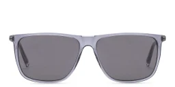 Shop EYE'M Rectangle Sunglasses in Transparent Grey online.