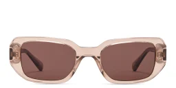 Shop EYE'M Rectangle Sunglasses in Transparent Beige online.