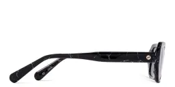 Shop EYE'M Rectangle Sunglasses in Textured Black online.