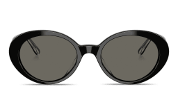 Shop OLIVER PEOPLES Lumar Oval Sunglasses in Black online.
