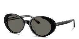 Shop OLIVER PEOPLES Lumar Oval Sunglasses in Black online.