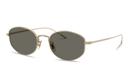 Shop OLIVER PEOPLES Estra Unisex Oval Sunglasses in Soft Gold online.