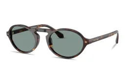Shop GIORGIO ARMANI Logo Print Oval Sunglasses in Havana online.