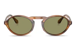 Shop GIORGIO ARMANI Armani Code Oval Sunglasses in Striped Honey online.