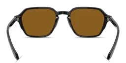 Shop GIORGIO ARMANI Logo Print Square Sunglasses in Black online.