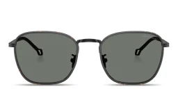Shop GIORGIO ARMANI Visionary Luxury Square Sunglasses in Matte Black online.