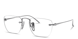 Shop GIORGIO ARMANI Armani Code Rimless Pillow Eyeglasses in Gunmetal online.