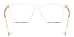 Shop MIU MIU Vertical Logo Pillow Eyeglasses in Clear online.